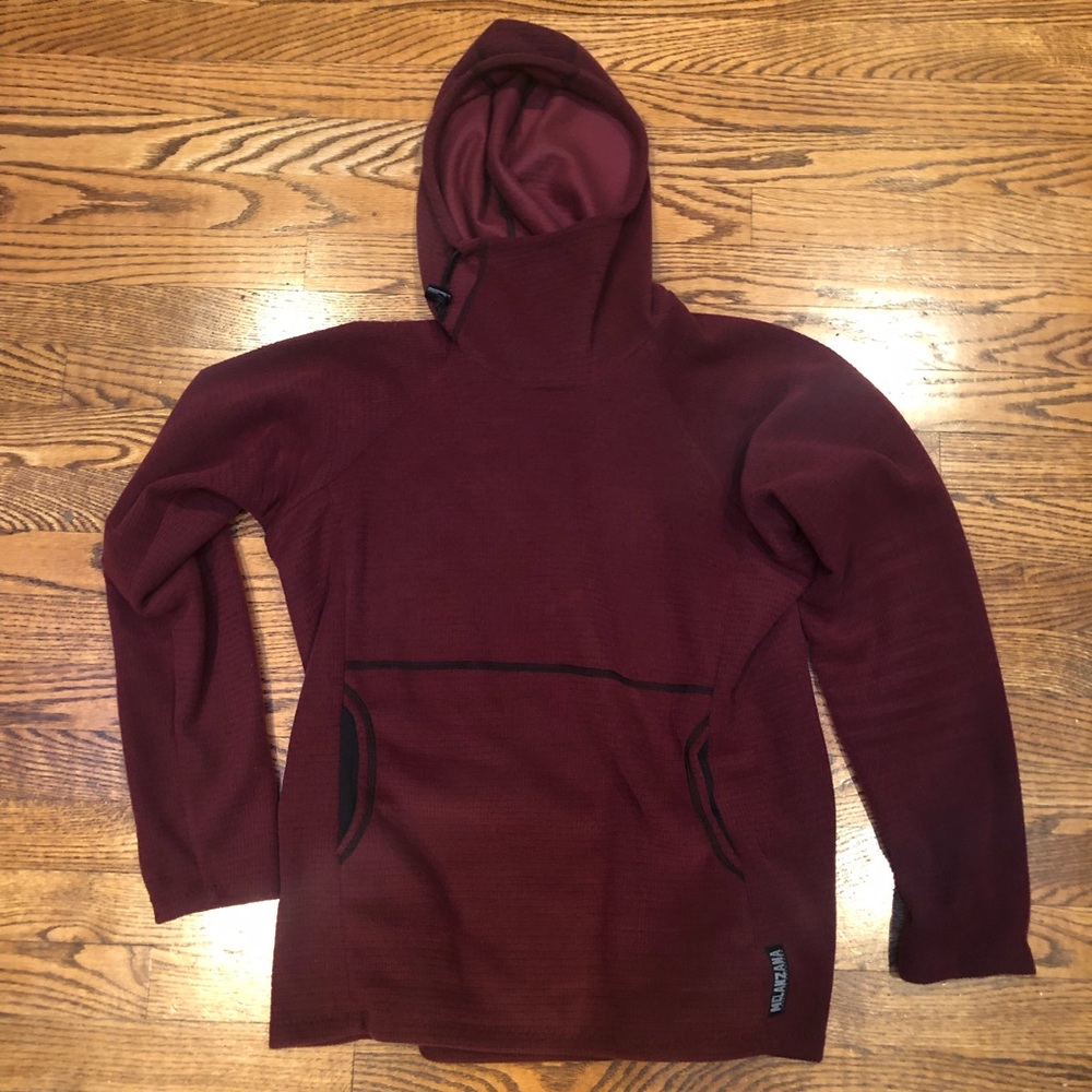 Melanzana Micro Grid Hoodie Port Maroon 2020